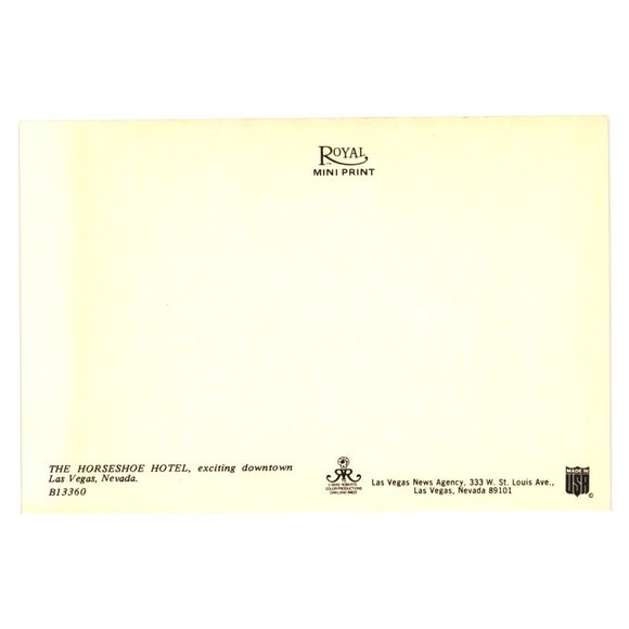 Vintage Postcard Horseshoe Casino Mint Las Vegas Strip Nevada Vacation Gambling - Picture 2 of 2